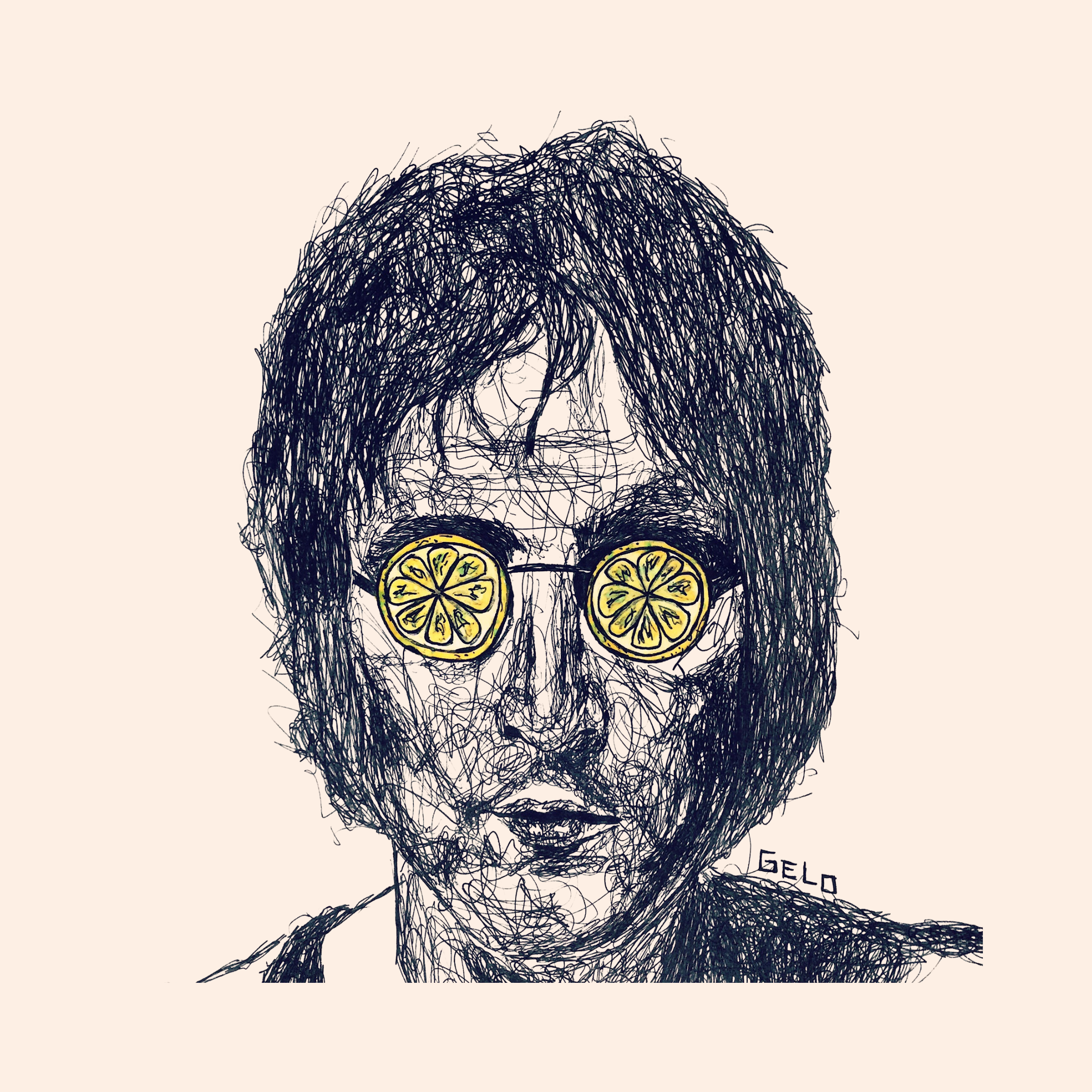 Scribble art of John Lennon