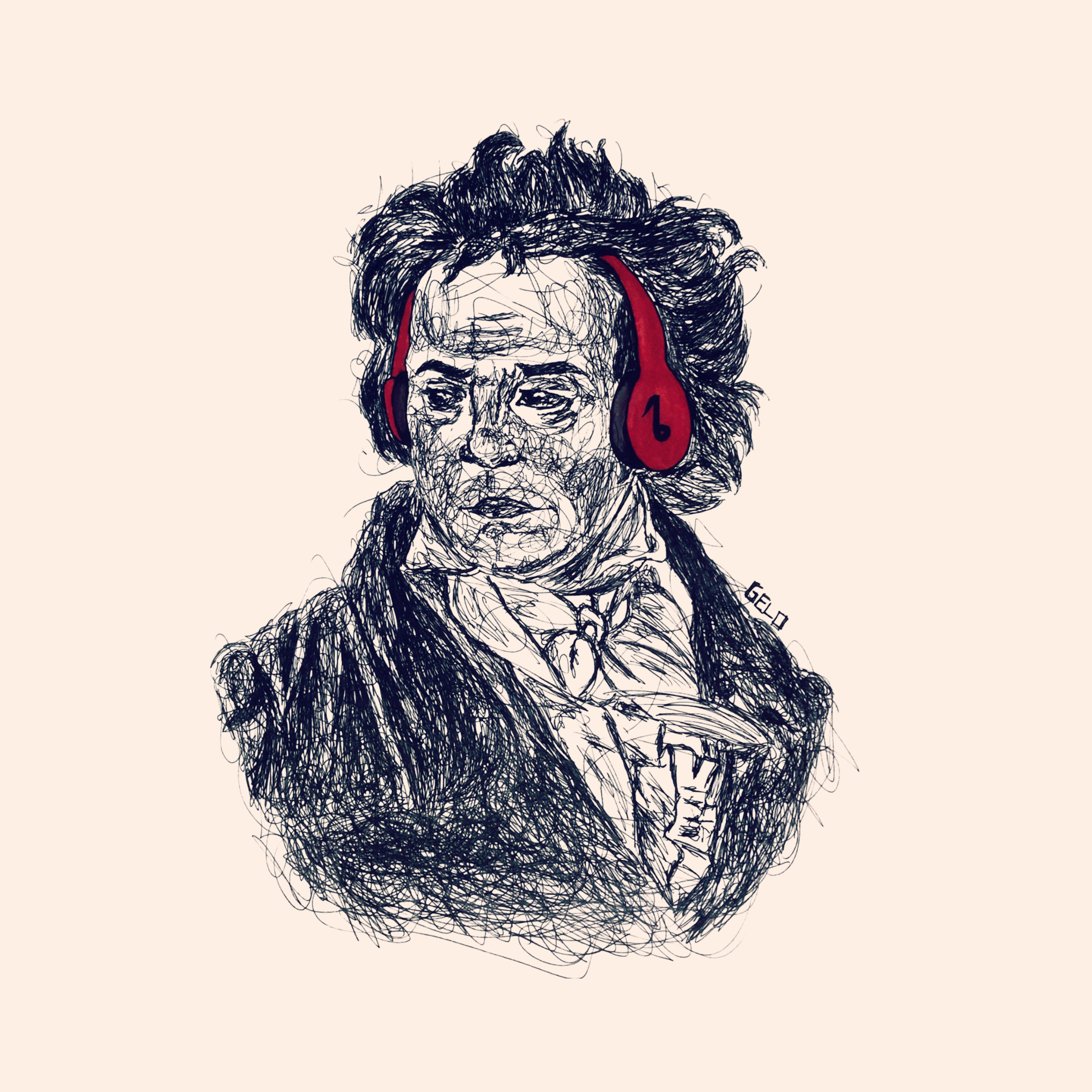 Scribble art of Beethoven