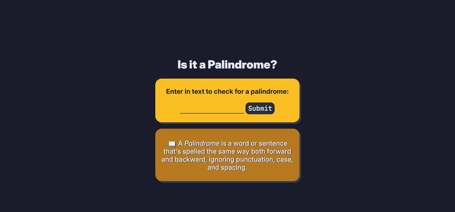 Palindrom Checker