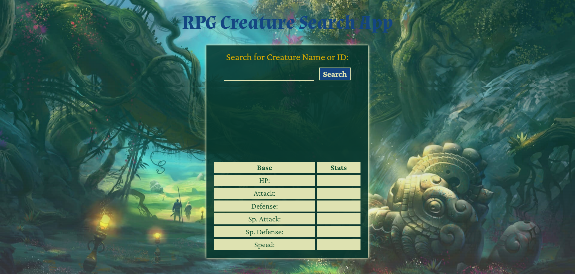 RPG Creature Search App